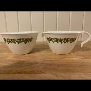 Corelle, Spring Blossom, Creamer and sugar bowl